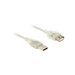 Delock - Prodlužovací šňůra USB - USB (F) do USB (M) - USB 2.0 - 3 m - průhledná -