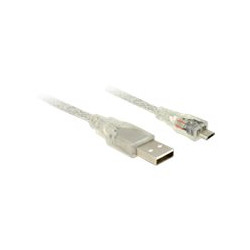 Delock - Kabel USB - Micro USB typ B (M) do USB (M) - USB 2.0 - 50 cm - průhledná -