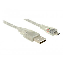 Delock - Kabel USB - Micro USB typ B (M) do USB (M) - USB 2.0 - 1 m - průhledná