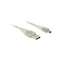 Delock - Kabel USB - mini-USB typ B (M) do USB (M) - USB 2.0 - 50 cm - průhledná