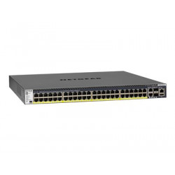 NETGEAR M4300-52G-PoE+ - Přepínač - L3 - řízený - 2 x 10 100 1000 10000 + 2 x 10 Gigabit SFP+ + 48 x 10 100 1000 (PoE+) - proudění vzduchu zpředu dozadu - Lze montovat do rozvaděče - PoE+ (480 W)