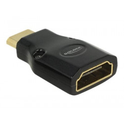 Delock Adapter High Speed HDMI with Ethernet - HDMI Mini-C male  HDMI-A female 4K - HDMI adaptér - HDMI se zdířkami (female) do mini HDMI s piny (male) - černá - podporuje 4K