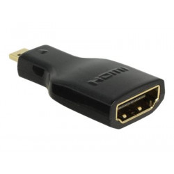 Delock - HDMI adaptér - mikro HDMI s piny (male) do HDMI se zdířkami (female) - černá - podporuje 4K