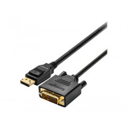 Kensington DisplayPort 1.1 (M) to DVI-D (M) Passive Cable, 6ft - Kabel adaptéru - DisplayPort (M) do DVI-D (M) - DisplayPort 1.1 - 1.83 m - pasivní, křídlové šrouby, podpora 1080p - černá