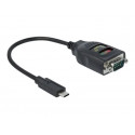 Delock Adapter USB Type-C to 1 x Serial RS-232 DB9 with 15 kV ESD protection - Sériový adaptér - USB-C - RS-232 x 1 - černá