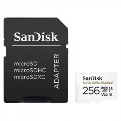 SanDisk High Endurance micro SDXC 256GB Class 10 + Adaptér Bílá