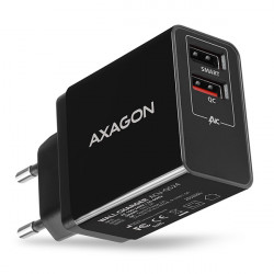 AXAGON ACU-QS24, QC & SMART nabíječka do sítě 24W, 2x USB-A port, QC3.0 AFC FCP + 5V 1.2A