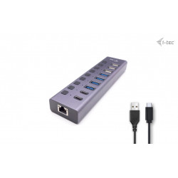 i-tec USB 3.0 USB-C Charging HUB 9port LAN + Power Adapter 60W