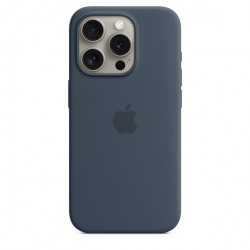 iPhone 15 Pro Silicone Case with MS - Storm Blue