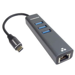 PremiumCord Adapter USB-C na Gigabit 10 100 1000Mbps + 3x USB3.0 konektor