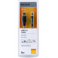 Belkin kabel USB 2.0. A B řada standard, 3m