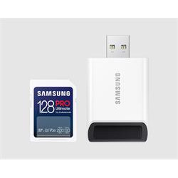 Samsung paměťová karta 128GB PRO ULTIMATE SDXC CL10 U3 V30 (č z: až 200 130MB s) + USB adaptér