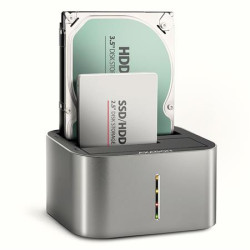 AXAGON ADSA-DC, USB-C 5Gbps - 2x SATA 6G 2.5" 3.5" SSD HDD CLONE DUAL dokovací stanice