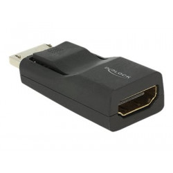 Delock - Video adaptér - DisplayPort s piny (male) do HDMI se zdířkami (female) - odstíněný - černá - podporuje 4K