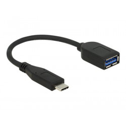 Delock Premium - USB adaptér - USB typ A (F) do USB-C (M) - USB 3.1 Gen 2 - 10 cm - černá