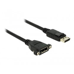 Delock - Prodlužovací kabel DisplayPort - DisplayPort (F) do DisplayPort (M) - 1 m - opatřený západkou, lisovaný - černá