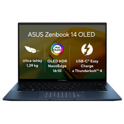 ASUS Zenbook 14 OLED UX3402VA 14" I7-13700H 16 GB 1 TB Intel Iris Xe Graphics G7 96EU Windows 11 Home Tmavě modrá