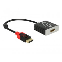 Delock Adapter Displayport 1.2 male  HDMI female 4K Active - Nástroj pro převod videa - Parade PS176 - DisplayPort - HDMI - černá