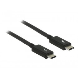 Delock - Kabel Thunderbolt - USB-C (M) do USB-C (M) - USB 3.1 Gen 2 Thunderbolt 3 DisplayPort 1.2a - 20 V - 5 A - 1 m - podporuje 4K - černá