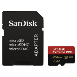 SanDisk Extreme Pro 256GB microSDXC CL10 A2 UHS-I U3 170mb s vč. adaptéru