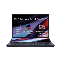 ASUS Zenbook Pro Duo 14 OLED UX8402VV 14,5" I9-13900H 32 GB 2 TB NVIDIA GeForce RTX 4060 8 GB Windows 11 Pro Černá