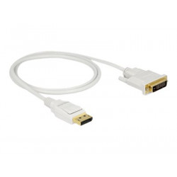 Delock - Kabel adaptéru - jeden spoj - DisplayPort (M) do DVI-D (M) - DisplayPort 1.2a - 1 m - pasivní - bílá