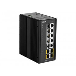 D-Link DIS 300G-14PSW - Přepínač - řízený - 8 x 10 100 1000 (PoE+) + 2 x 10 100 1000 + 2 x 100 1000 SFP - lze montovat na konzolu DIN, pro připevnění na zeď - PoE+ (240 W)