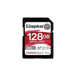 Kingston paměťová karta 128GB Canvas React Plus SDXC UHS-II 280R 100W U3 V60 for Full HD 4K