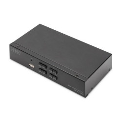 DIGITUS DS-12891 KVM Switch, 4x DP in, DP Out, 4x USB B, 4K @ 60 Hz, černá