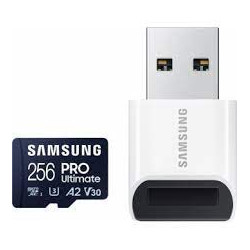 Samsung paměťová karta 256GB PRO Ultimate CL10 Micro SDXC Grade 3 (č z: až 200 130MBs) + USB Adaptér