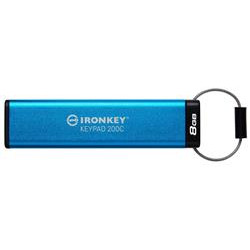 Kingston flash disk 8GB USB-C IronKey Keypad 200C, FIPS 140-3 Lvl 3 (Pending) AES-256