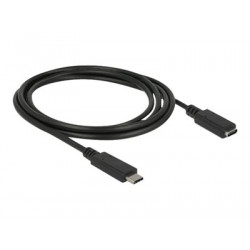 Delock - Prodlužovací USB kabel - USB-C (M) do USB-C (F) - USB 3.1 Gen 1 - 3 A - 1.5 m - černá