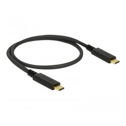 Delock - USB kabel - USB-C (M) do USB-C (M) - USB 3.1 Gen 2 - 3 A - 50 cm - černá