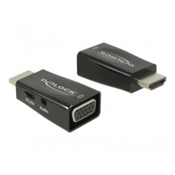 Delock Adapter HDMI-A male  VGA female with Audio - Nástroj pro převod videa - HDMI - VGA - černá