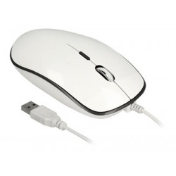 Delock - Myš - pravák a levák - optický - 4 tlačítka - kabelové - USB - antracit, lesklá bílá - maloobchod