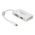 Delock - Externí video adaptér - USB-C - DVI, HDMI, VGA - bílá