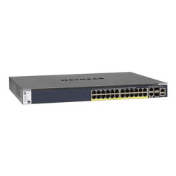 NETGEAR M4300-28G-PoE+ - Přepínač - L3 - řízený - 2 x 10 100 1000 10000 + 2 x 10 Gigabit SFP+ + 24 x 10 100 1000 (PoE+) - proudění vzduchu zpředu dozadu - Lze montovat do rozvaděče - PoE+ (720 W)