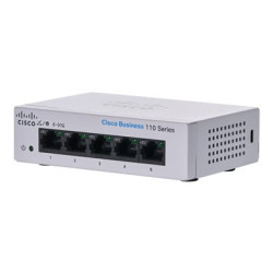 Cisco Business 110 Series 110-5T-D - Přepínač - neřízený - 5 x 10 100 1000 - desktop, Lze montovat do rozvaděče, pro připevnění na zeď - napájení DC