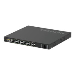 NETGEAR AV Line M4250-26G4XF-PoE+ - Přepínač - L3 - řízený - 24 x 10 100 1000 (PoE+) + 2 x 10 100 1000 + 4 x 1 Gigabit 10 Gigabit SFP+ - proudění vzduchu ze strany na stranu - Lze montovat do rozvaděče - PoE+ (480 W)