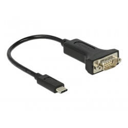 Delock - USB sériový kabel - USB-C (M) do DB-9 (M) - 15 cm - černá