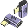 PremiumCord zahnutý 90° Adaptér USB-C Female - USB-C Male 40Gbps Aluminium