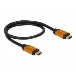 Delock - HDMI kabel - HDMI s piny (male) do HDMI s piny (male) - 50 cm - trojnásobně stíněný - černá, zlatá - podpora 8K