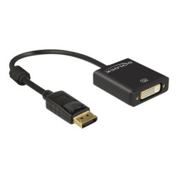 Delock - Adaptér DisplayPort - DisplayPort (M) do DVI-I (F) - 20 cm - aktivní - černá