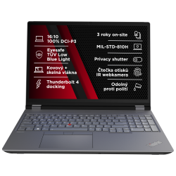 Lenovo ThinkPad P16 Gen 2 16" I7-14700HX 32 GB 1 TB NVIDIA RTX 2000 Ada 8 GB Windows 11 Pro Černá - šedá