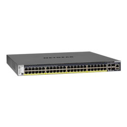 NETGEAR M4300-52G-PoE+ - Přepínač - L3 - řízený - 2 x 10 100 1000 10000 + 2 x 10 Gigabit SFP+ + 48 x 10 100 1000 (PoE+) - proudění vzduchu zpředu dozadu - Lze montovat do rozvaděče - PoE+ (860 W)