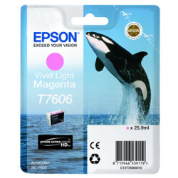 Epson originální ink C13T76064N10, T7606, vivid light magenta, 25,9ml, 1ks