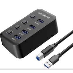 PremiumCord USB 3.2 Superspeed HUB 4-portový s vypínači portů