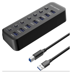 PremiumCord USB 3.2 Superspeed HUB 7-portový s vypínači portů