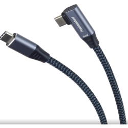 PremiumCord USB-C zahnutý kabel ( USB 3.2 GEN 2x2, 5A, 100W, 20Gbit s ) bavlněný oplet, 3m