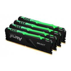 KINGSTON 64GB 2666MHz DDR4 CL16 DIMM (Kit of 4) FURY Beast RGB